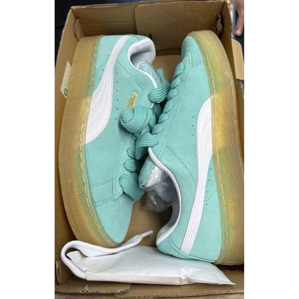 Puma Suede XL Aquatic Blue White Men's 10.5 New Box 395205-53 W/ Extra Laces - Picture 3 of 9